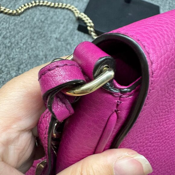 GUCCI Soho Chain Pink Leather Shoulder Bag 599-081125 - Picture 5 of 14